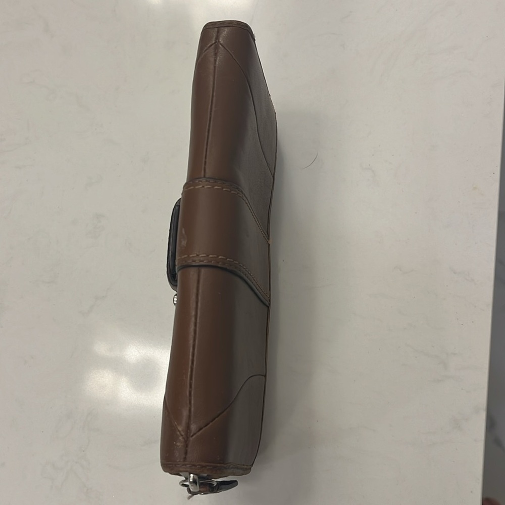 Brown Buckle Leather Coach Wallet - Picture 3 of 13
